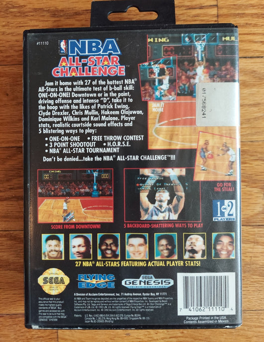 NBA All-Star Challenge (No Manual) - Sega Genesis Game Basketball Fast Shipping!