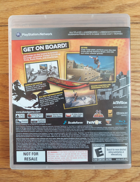 PS3 Tony Hawk Wireless Skateboard W/ Tony Hawk Shred Game (CIB) - No Dongle