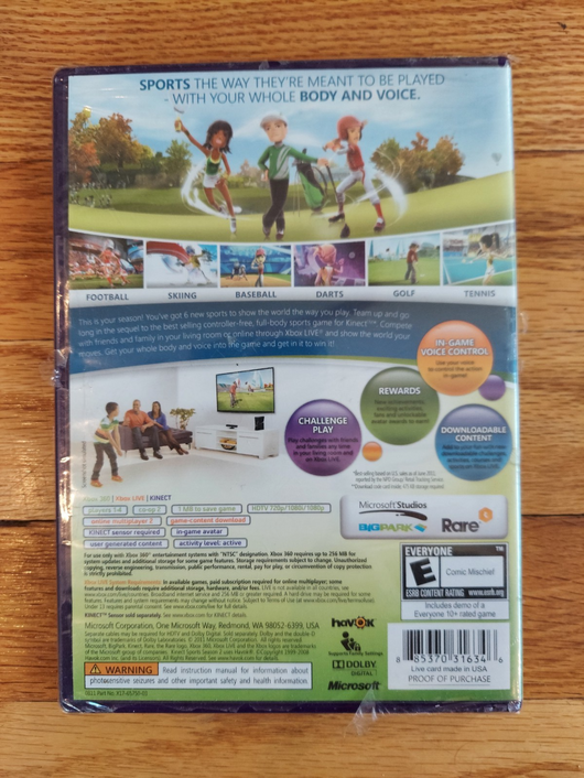Kinect Sports & Kinect Sports: Season 2 - Sealed - Xbox 360, Fast Shipping!