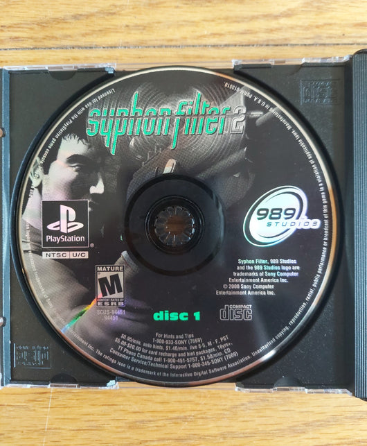 Syphon Filter 2 (Disc & Manual Only) - PS1 Game Shooter, Works, Fast Shipping!