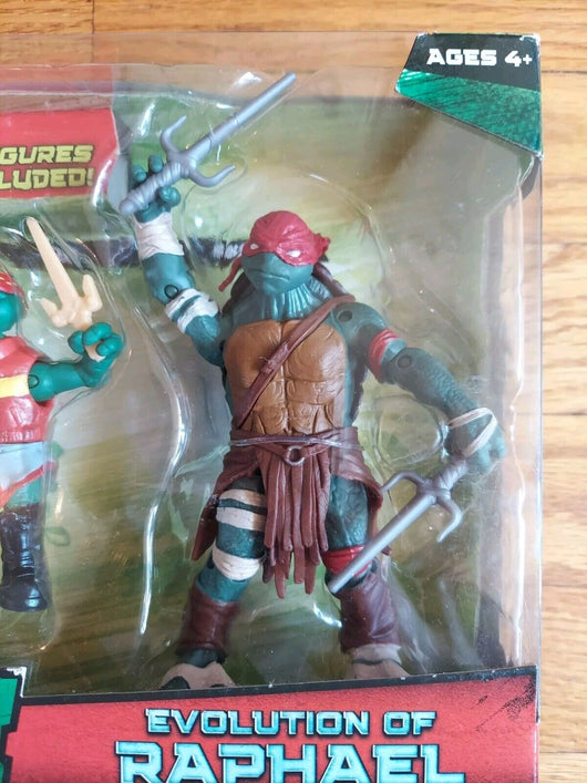 Playmates: TMNT - Evolution Of Raphael New, Fast SHIPPING! 3 FIGURES