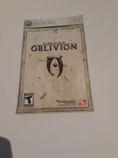 Elder Scrolls IV Oblivion Xbox 360 MANUAL ONLY  Authentic
