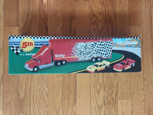 Getty 1998 Multi-Race Car Transporter Truck 5th In Series Collection Holiday NEW