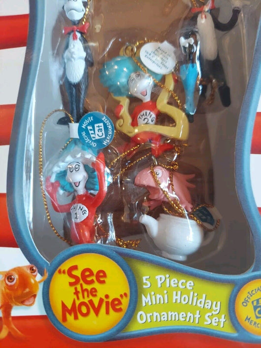 Cat In The Hat: 5 Piece Mini Holiday Ornament Set