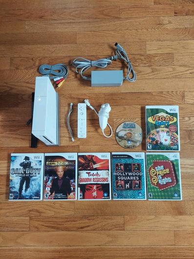 Wii Console Bundle w/ 7 Games, (Tenchu, Call Of Duty,Blazing Angel..Works