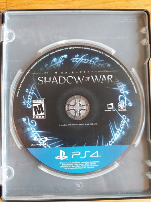 Middle-Earth: Shadow Of War - Steelbook/CIB - PS4, Works, Fast Shipping!