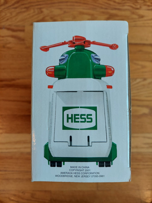 Hess 2001 Helicopter With Motorcycle And Cruiser,Fast Shipping
