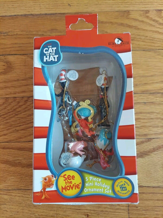 Cat In The Hat: 5 Piece Mini Holiday Ornament Set