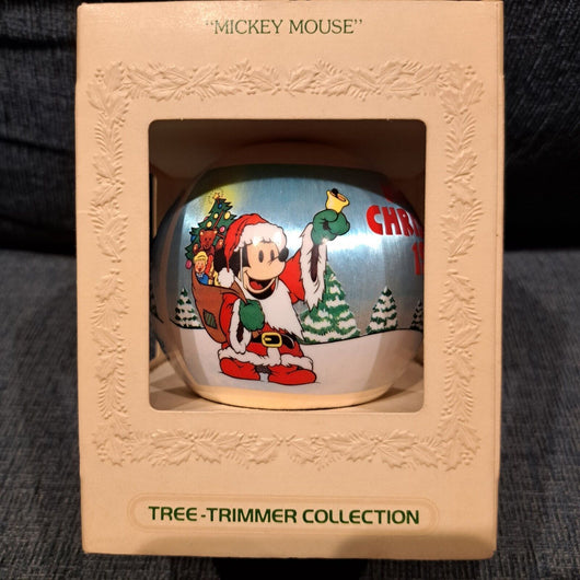 HALLMARK KEEPSAKE ORNAMENT- SATIN ORNAMENT-MICKEY & MINNIE MOUSE- 1980 Christmas