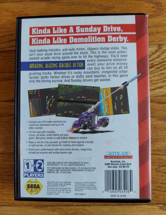 Combat Cars (CIB) - Sega Genesis - Game Racing Vehicular Combat - Fast Shipping!
