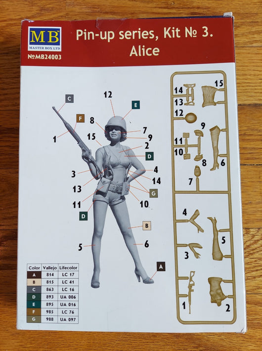 Master Box LTD: Pin-Up Series, Kit No. 3 - Alice - 1/24 Scale - U.S. Army - NEW