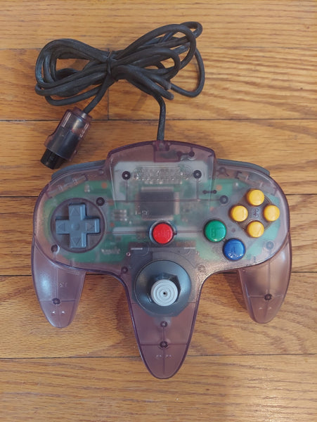 Nintendo 64 Atomic Purple Clear Controller - OEM Authentic -Works, N64,Fast Ship