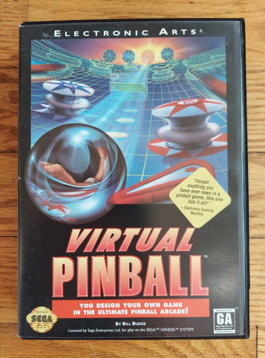 Virtual Pinball (CIB) - Sega Genesis Game Simulation Arcade Works Fast Shipping!