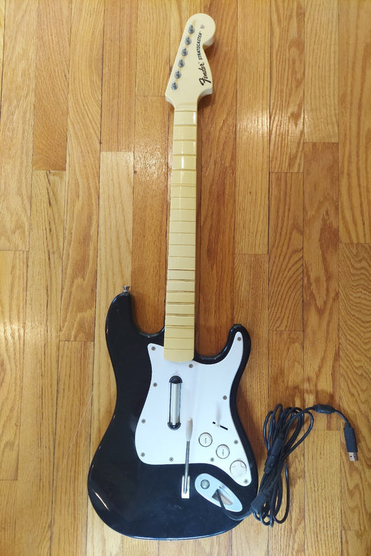 Xbox 360 Rockband Bundle W/Wired Drum Set, Kick Pedal, Drum Sticks, Wired Fender