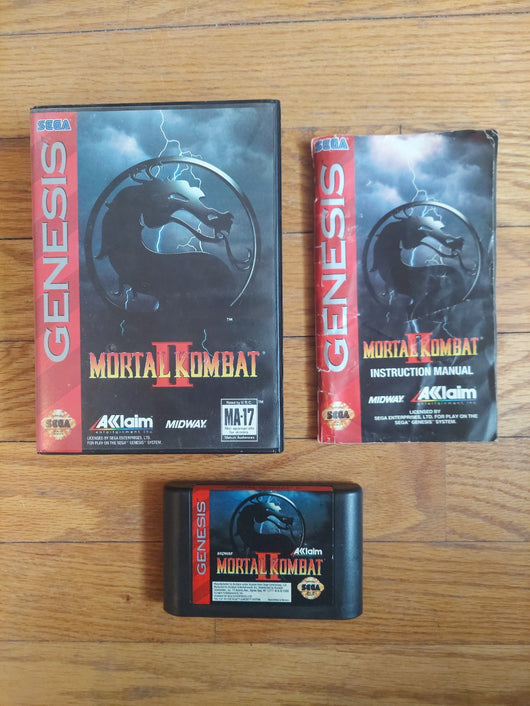 Mortal Kombat II (CIB) - Sega Genesis Game - 2D Fighting Arcade Martial Arts