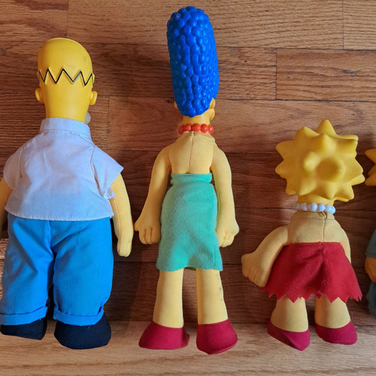 Vintage 90s Simpsons Burger King Plush Doll Set 4 Homer Marge Maggie Lisa 