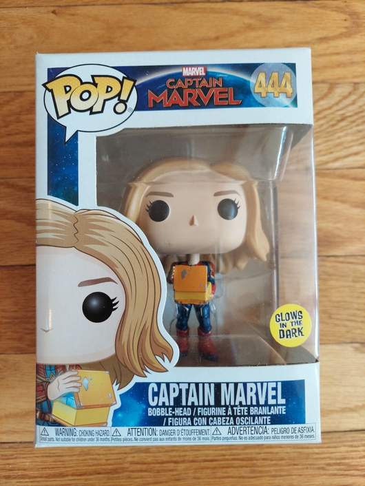 Funko Pop! Captain Marvel #444 (Glows In The Dark) & Captain Marvel #576 Combo