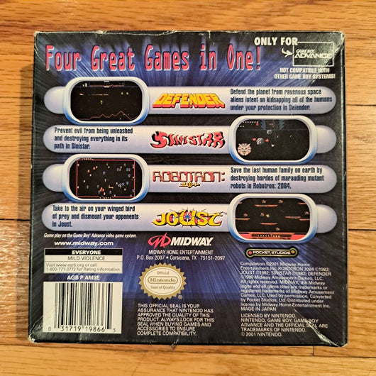 GBA - Midway's Greatest Arcade Hits Nintendo Gameboy Advance Complete,Fast Ship