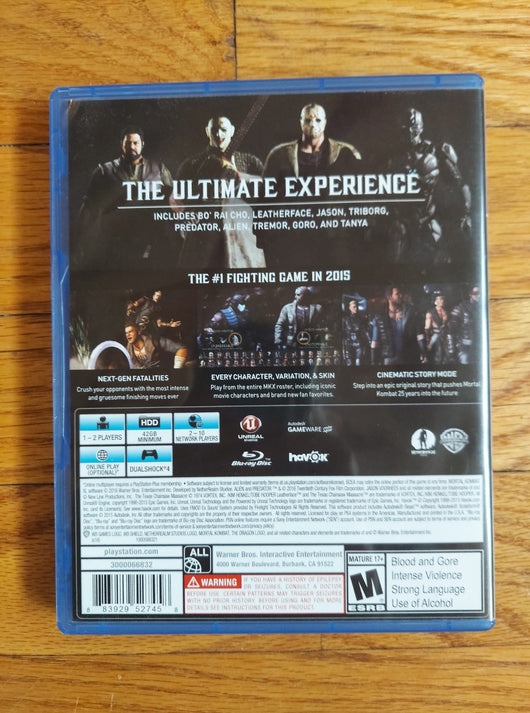 Mortal Kombat XL (CIB) - PS4 Game Fighting Martial Arts, Works, Fast Shipping!