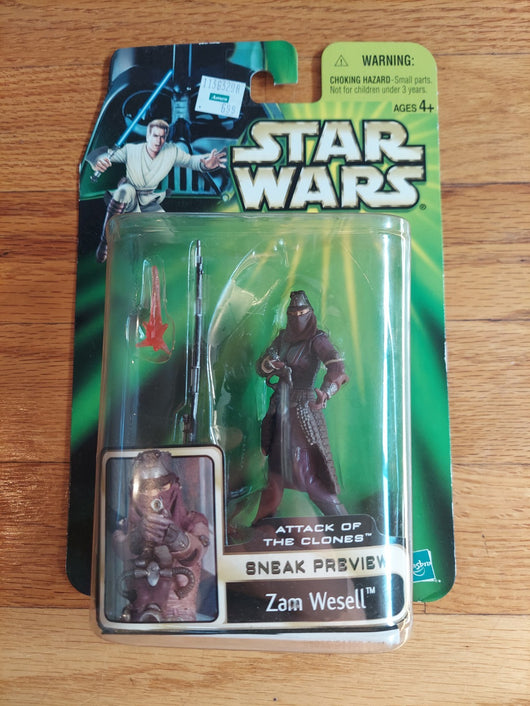Star Wars: Attack Of The Clones Sneak Preview Combo - R3-T7 & Zam Wesell - NEW
