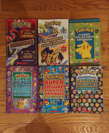 6 Pokemon Scholastic Handbooks - No Posters - Scarlet Violet Galar Super Deluxe