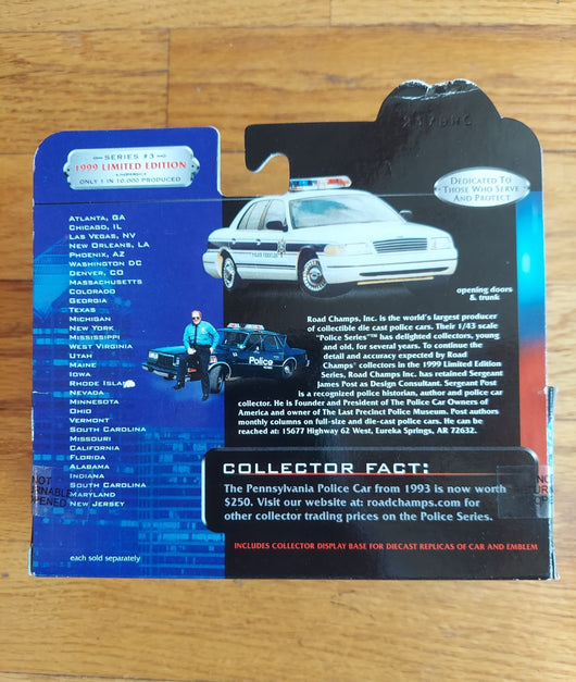Road Champs: Police Series #3 (1999 Limited Edition) - New Jersey State Police