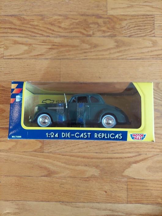 Motor Max American Classics 1939 Chevrolet Coupe Die Cast 1:24 Scale Green Model