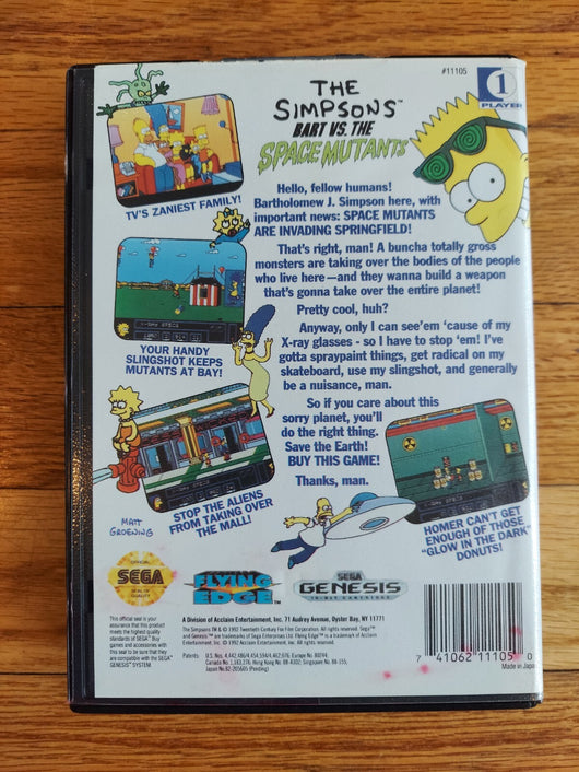 The Simpsons: Bart Vs. The Space Mutants (CIB) - Sega Genesis