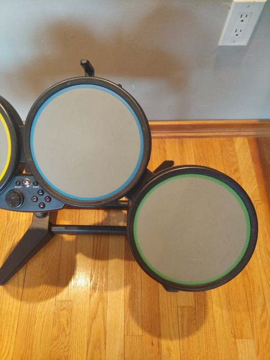 PS3 Rock Band Bundle W/Wired Drum Set, Kick Pedal, Drum Sticks, Wireless Fender