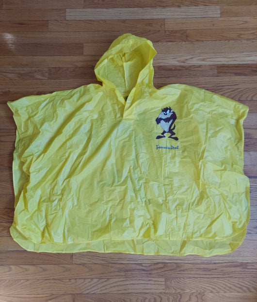 Vintage 1996 Looney Toons Tazmanian Devil Plastic Rain Poncho - Fast Shipping!