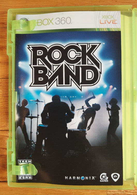 Xbox 360 Rockband Bundle W/Wired Drum Set, Kick Pedal, Drum Sticks, Wired Fender