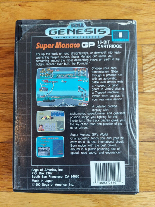 Super Monaco GP (Sega Genesis, 1990) CIB Complete In Original Box, Tested