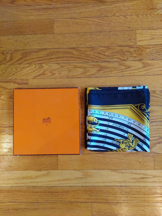 Authentic Hermes Calendar Scarf W/Box, Fast Shipping!
