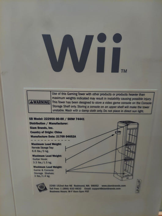 Nintendo Wii Tall Storage Tower - Console & Game Rack Display - Fast Shipping!