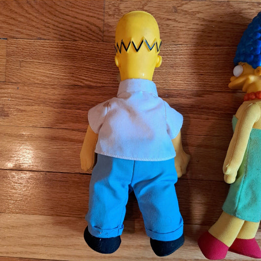 Vintage 90s Simpsons Burger King Plush Doll Set 4 Homer Marge Maggie Lisa