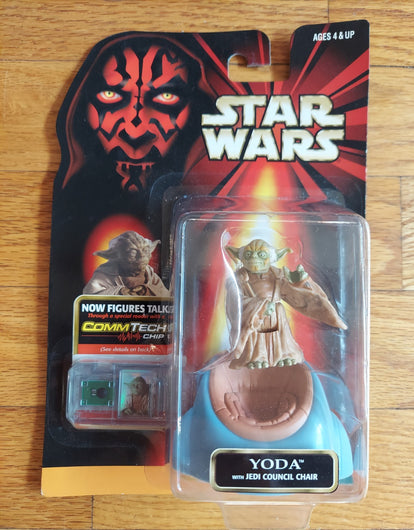Star Wars: Yoda W/Jedi Council Chair - W/CommTech Chip - Vintage 1998 NEW Sealed