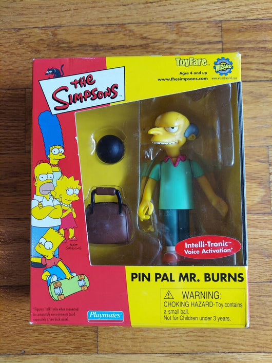 The Simpsons Pin Pal Mr. Burns ToyFare Exclusive Playmates 2001, FAST SHIPPING