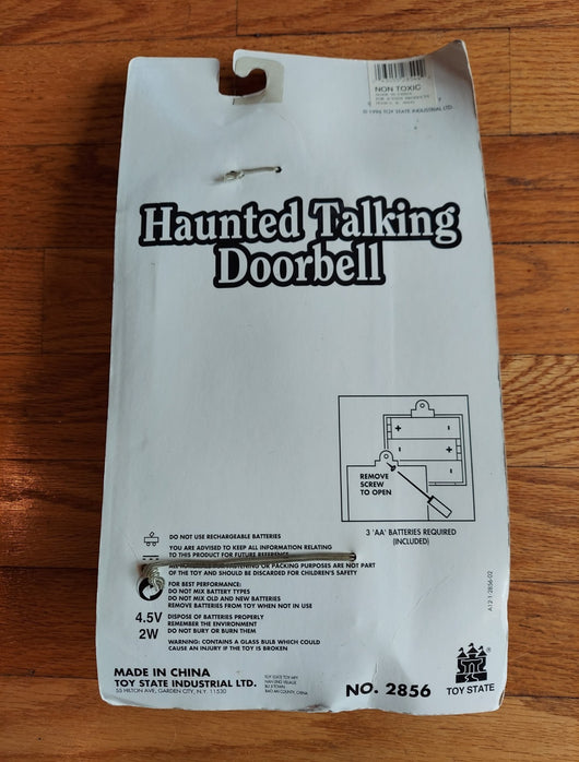 Haunted Talking Doorbell - Toy State (1996) Grim Reaper Halloween Fast Shipping!