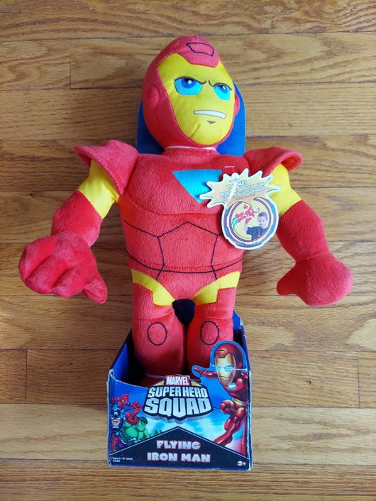 Marvel Super Hero Squad: Flying Iron Man Plush Toy W/ Lights & Sounds Fast Ship!
