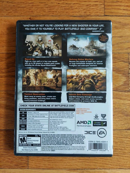 Battlefield: Bad Company 2 (PC, 2010), Fast Shipping!