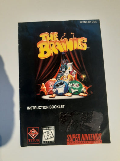 The Brainies Authentic Original SNES Super Nintendo Manual Only 