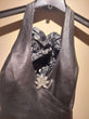 Lambskin Couture Halter Top (PRADA OR OSCAR DE LA RENTA) with Crystal Broach