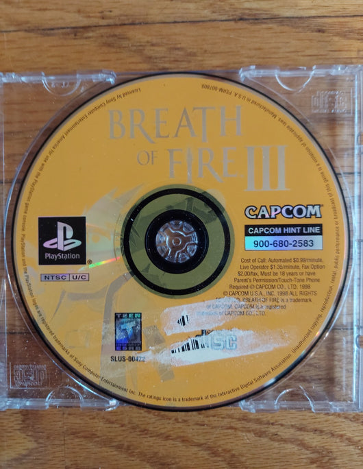 Breath Of Fire III (Disc Only) - PS1 Game RPG Fantasy Retro Works Fast Shipping!