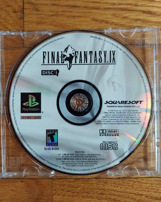 Final Fantasy IX (Discs Only) - PS1 Game RPG Adventure Retro Works Fast Shipping