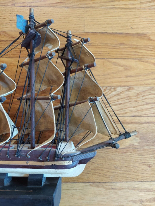 H.M.S Bounty Wooden Ship (Hand Made) Coin Bank By Har-Lee