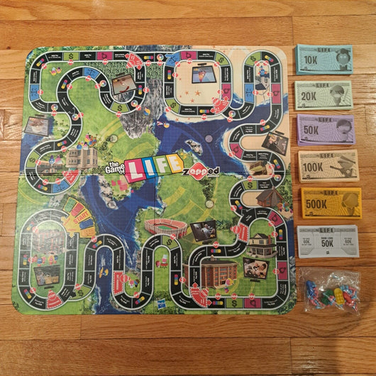 The Game of Life ZAPPED Modern version Great For Game Night, Fast Shipping