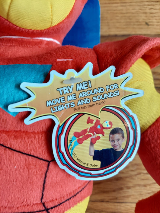 Marvel Super Hero Squad: Flying Iron Man Plush Toy W/ Lights & Sounds Fast Ship!