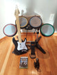 Xbox 360 Rockband Bundle W/Wired Drum Set, Kick Pedal, Drum Sticks, Wired Fender