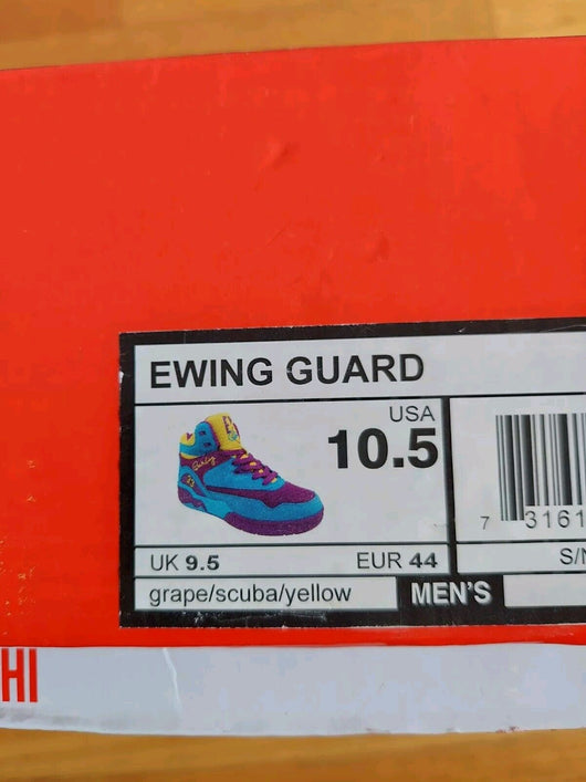 Patrick Ewing: Ewing Guard (Grape/Scuba/Yellow) - Mens 10.5 US (Used),Fast Ship