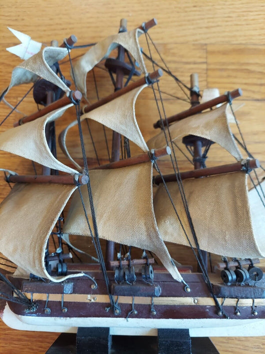 H.M.S Bounty Wooden Ship (Hand Made) Coin Bank By Har-Lee